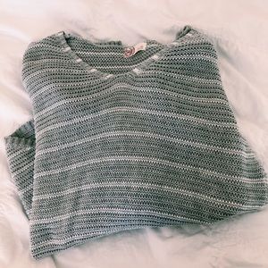 v-neck striped sweater